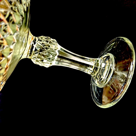 Vintage “Diamond Point “ clear glass 12”pedestal lidded candy dish/ compote - Picture 5 of 9